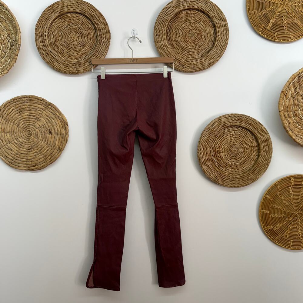 The Row Red Cropped Leather Pants XS - Picture 2 of 6